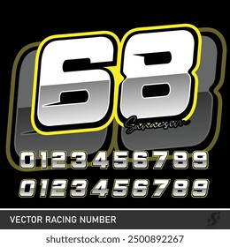 Numbers race set vector, motorcycle racing