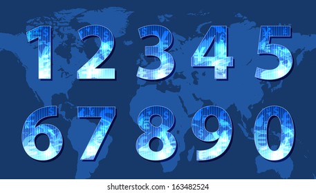 numbers with random texture.