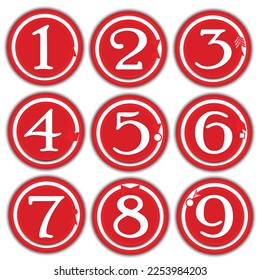 The numbers are in red circles with arrows and shadows