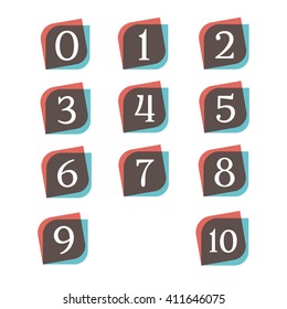 Numbers retro signs digit symbols logo company vector design
