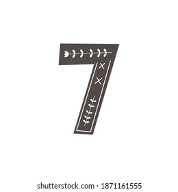 Numbers in scandinavian style. Hand drawing vector illustration.