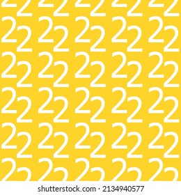 Numbers seamless pattern. Two with light yellow background and cover.