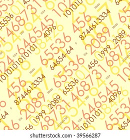 Numbers - seamless vector wallpaper on yellow