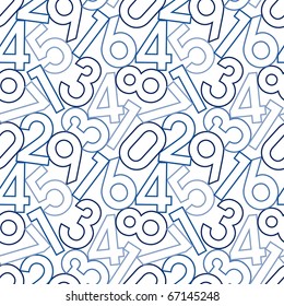 Numbers. Seamless vector wallpaper on white