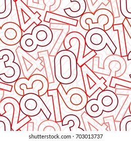 Numbers. Seamless vector wallpaper on white