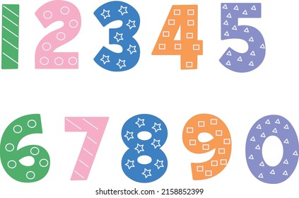 números. conjunto de números. números vectoriales brillantes para niños