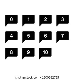 numbers set with bubble talk isolated vector