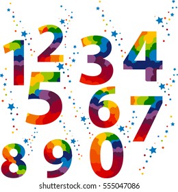 Polygon Number Alphabet Colorful Font Style Stock Vector (Royalty Free ...