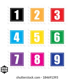 Numbers set colorful. Vector illustration