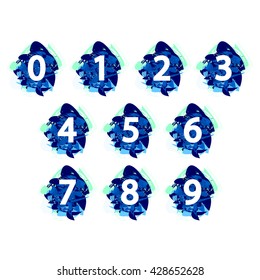 Numbers set, concept numbers on colorful blue abstract, template elements design, vector illustration