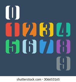 Numbers set. Design vector illustration.