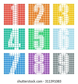 Numbers set. Design vector illustration.
