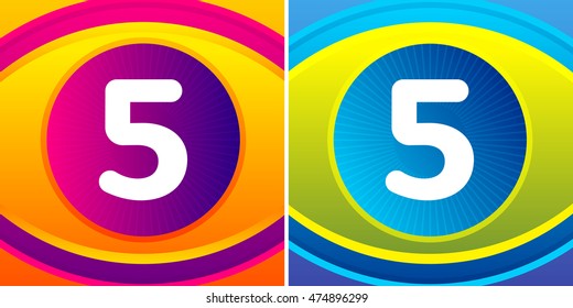 Numbers set with eye icon background. Vector eye care logo template.