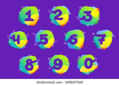 Numbers set for flash sale discount. Trendy promotion template for your web banner designs, closeout advertising, retail logo, special offer placard.