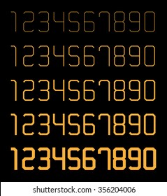 Numbers Set. Geometric Technology Style Numbers. Vector Numbers for Your Design.