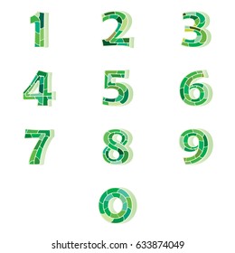 Numbers set of green pattern or look like green python pattern.