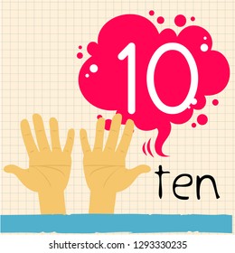 Numbers set and hands - Vector AI