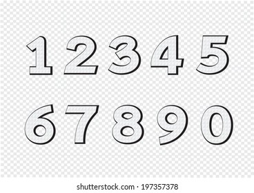 Numbers Set Illustration Stock Vector (Royalty Free) 197357327