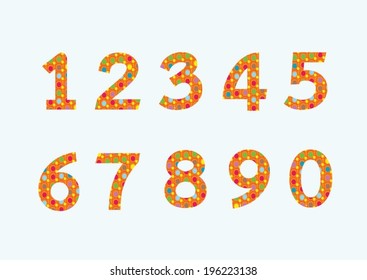Numbers set in illustration , abstract number