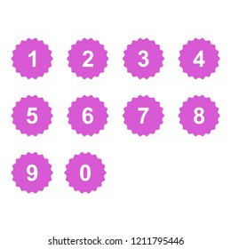numbers set label isolated vector