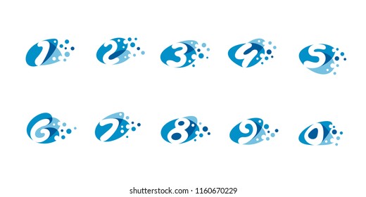 numbers set logo template,numbers vector collection, numbers set with bubble shape