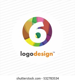 Numbers set logos at colorful watercolor splash background.  Vector elements for fashion, business, posters, t-shirts and cards.