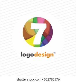 Numbers set logos at colorful watercolor splash background.  Vector elements for fashion, business, posters, t-shirts and cards.