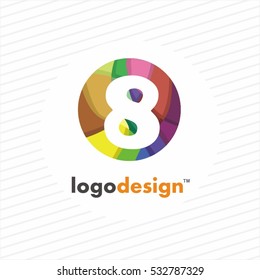 Numbers set logos at colorful watercolor splash background. Vector elements for fashion, business, posters, t-shirts and cards.