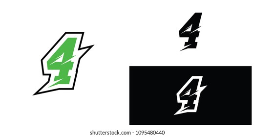 Numbers set logos with fast speed lines. Vector sport style typeface for sportswear, sports club, labels or posters.