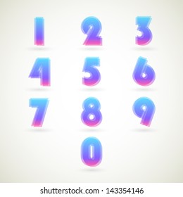 Numbers set modern style.