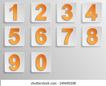 Numbers set modern style 