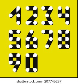 Numbers set modern style. Icons. Vector illustration. 
