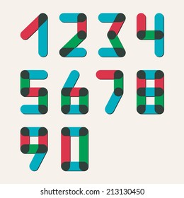 Numbers set modern style. Icons. Vector illustration. 