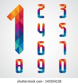 Numbers set modern style. Vector illustration.