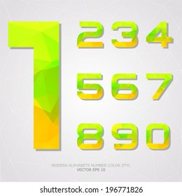 Numbers set modern style. Vector illustration.