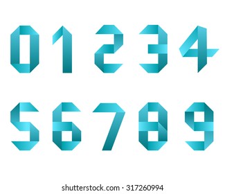 Numbers Set In Ribbon Style