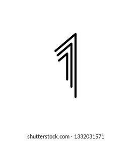 Numbers set thin line monogram math symbols, linear black and white typography design element mathematics symbols 1