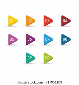 Numbers set triangle. Vector illustration.