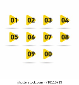 Numbers set triangle. Vector illustration.