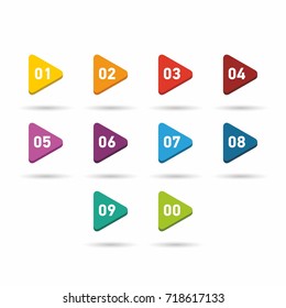 Numbers set triangle. Vector illustration.