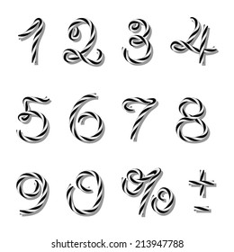 Numbers set in twine style can used as elements of your design