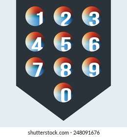 Numbers set. Vector.