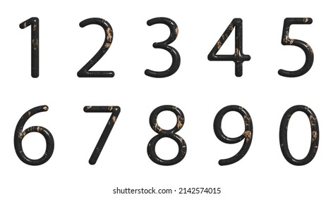 Numbers set. Vector 3d illustration. Realistic shiny characters. Isolated digits. Decoration elements for banner, cover, birthday or anniversary party invitation design