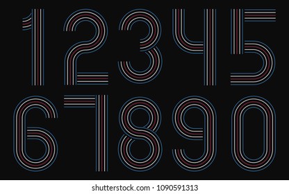 Numbers Set Vector. Colorful number collection