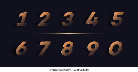 Números establecidos alfabeto de fuente vectorial, diseño plano dinámico moderno de lujo para su diseño de elementos únicos; logotipo, identidad corporativa, aplicación, afiche creativo, etc... EPS vectorial.