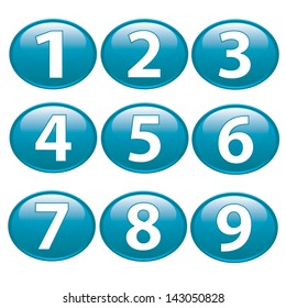 Numbers set. Vector illustration.