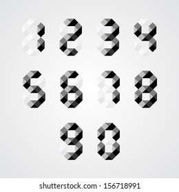 Numbers set. Vector illustration