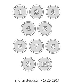 Numbers set. Vector Illustration. 