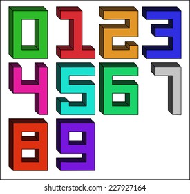 Numbers set. Vector illustration.