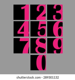Numbers set. Vector illustration.